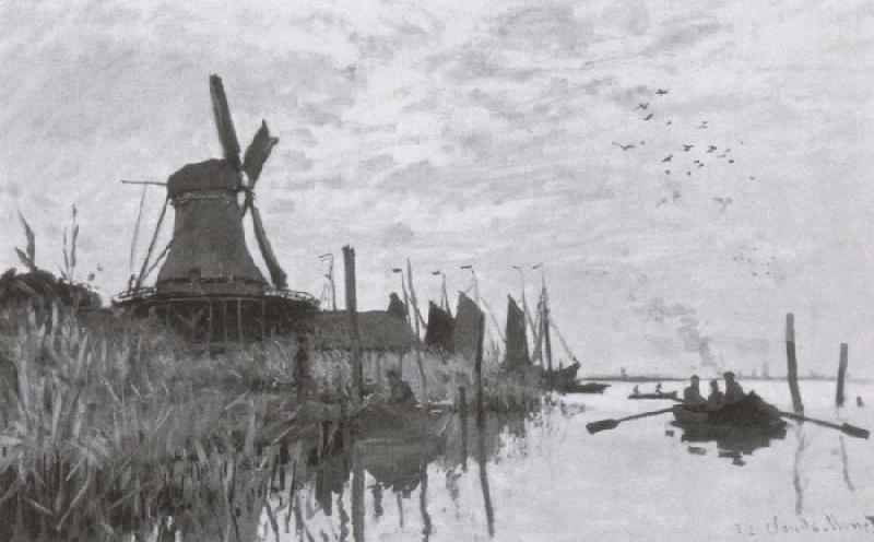 Claude Monet Windmills near Zaandam oil painting image